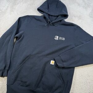Carhartt Hoodie Mens Medium Navy Loose Fit Midweight Sweatshirt Y2K K121